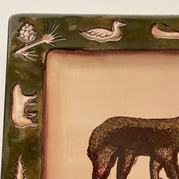 Clay Art Rustic Lodge Figural Salad Plate Bear Small Serving Plate Wood Land - Picture 5 of 11